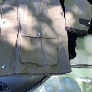 Gilrich Company Marlboro Tan Utility Snap Zip Coat Leather Trim RN # 90163 Med M